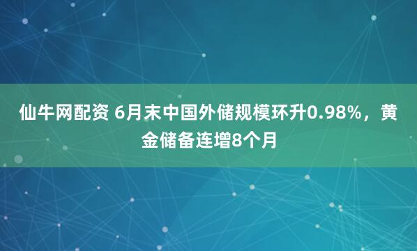 仙牛网配资 6月末中国外储规模环升0.98%，黄金储备连增8个月